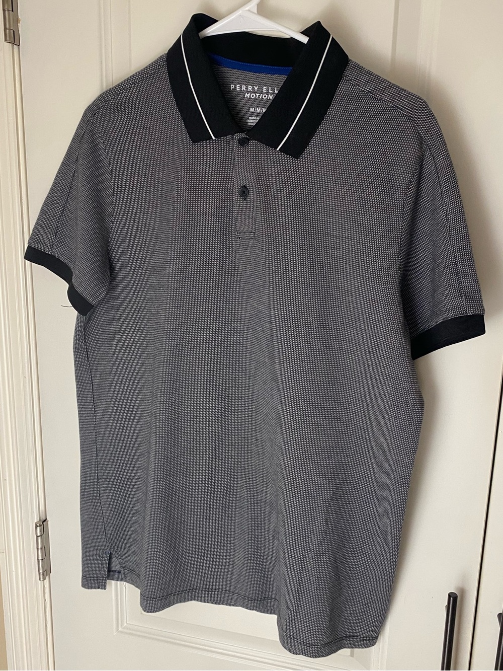 Perry Ellis Heather Gray Polo with Black Trim